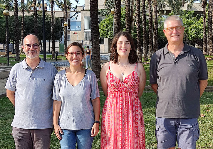 Team of the University of Valencia. From left to right: Enrique Lanuza, Carmen Agustín, María Abellán and Guillermo Ayala.